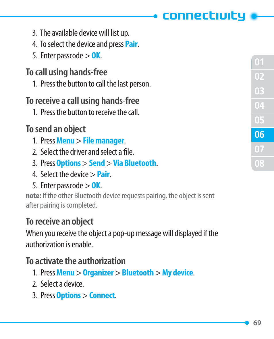 Pantech P1000 User Manual | Page 70 / 97