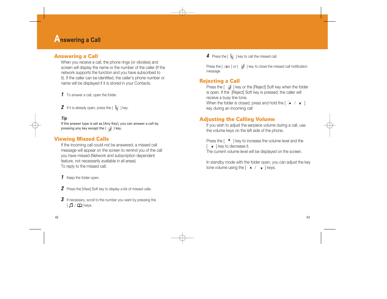 Nswering a call | Pantech GF200 User Manual | Page 22 / 76