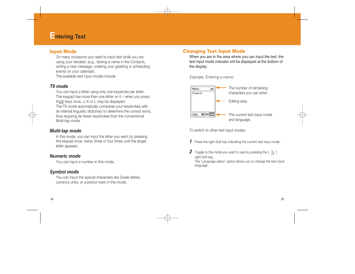 Ntering text | Pantech GF200 User Manual | Page 28 / 76