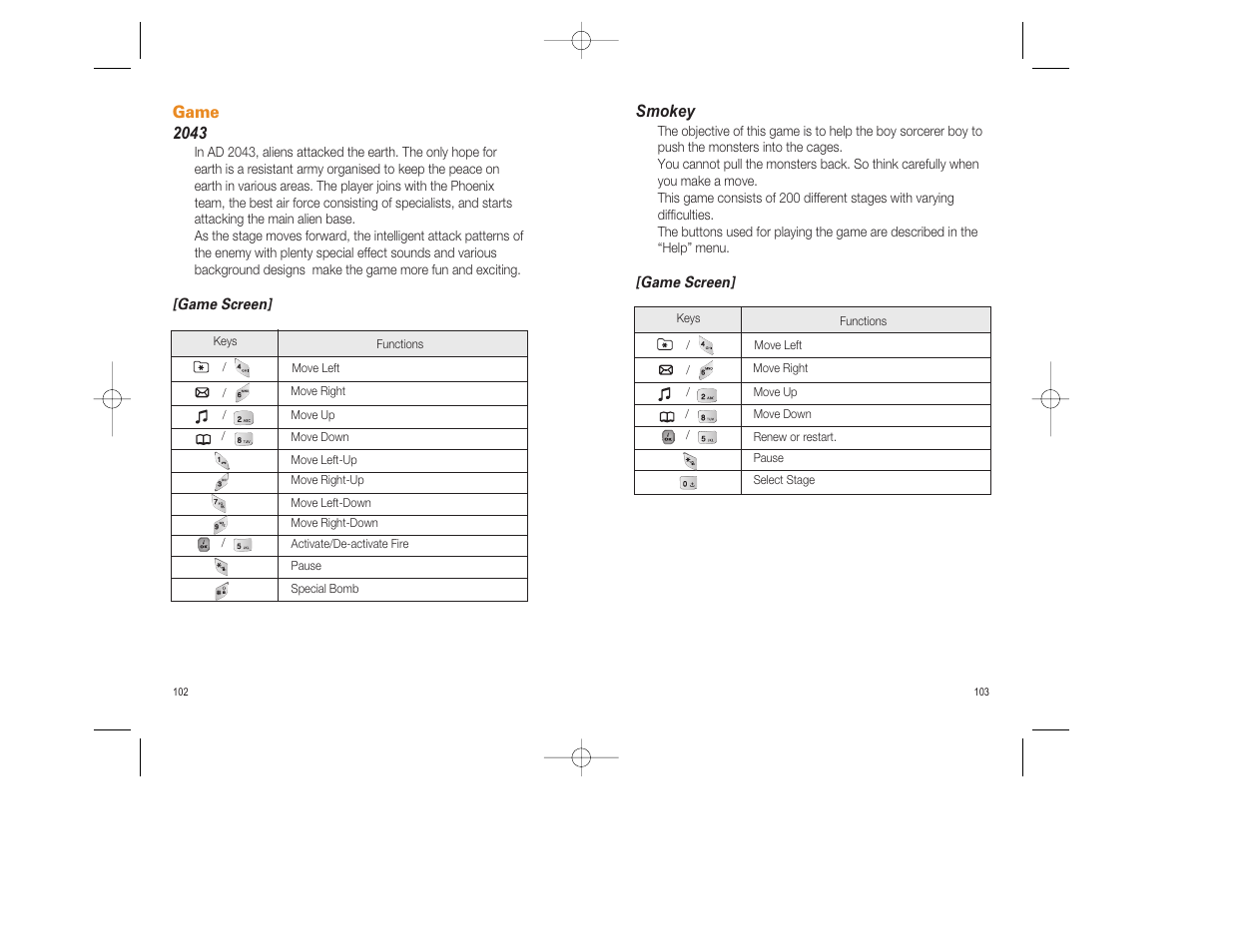 Smokey, Game 2043 | Pantech GF200 User Manual | Page 52 / 76
