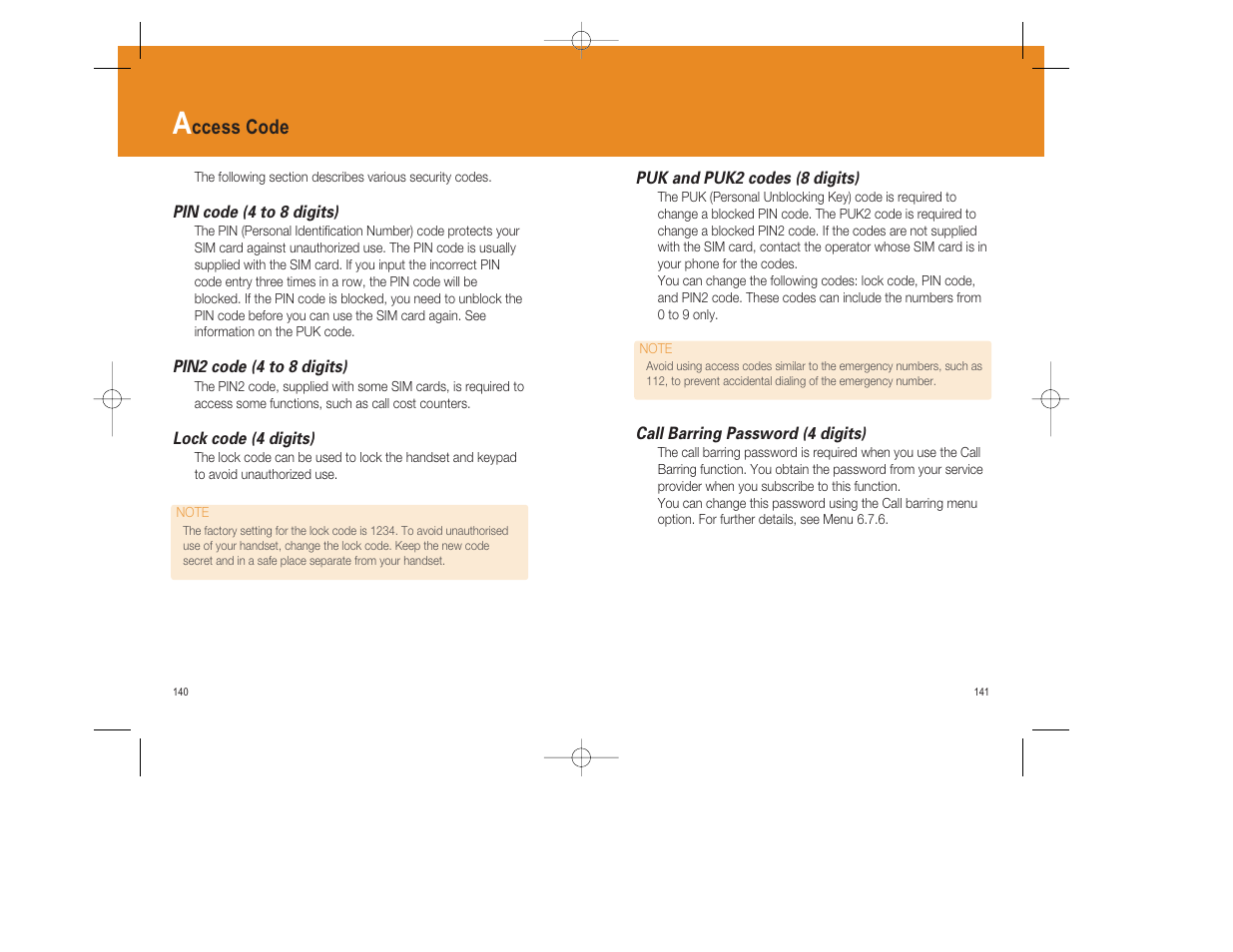 Ccess code | Pantech GF200 User Manual | Page 71 / 76