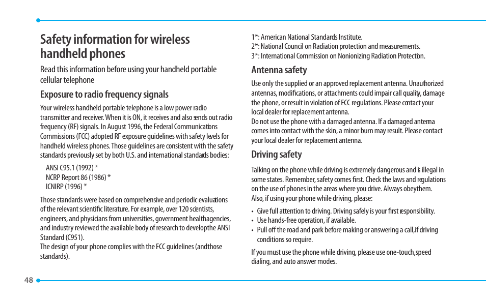 Safety information for wireless handheld phones | Pantech CDM8635 User Manual | Page 48 / 67