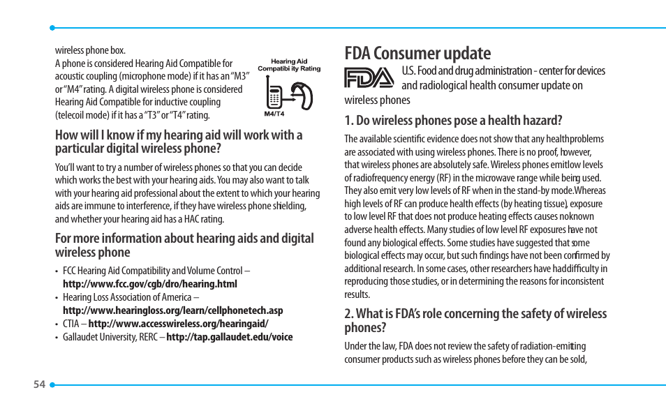 Fda consumer update | Pantech CDM8635 User Manual | Page 54 / 67