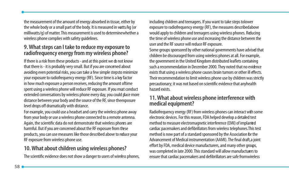 What about children using wireless phones | Pantech CDM8635 User Manual | Page 58 / 67