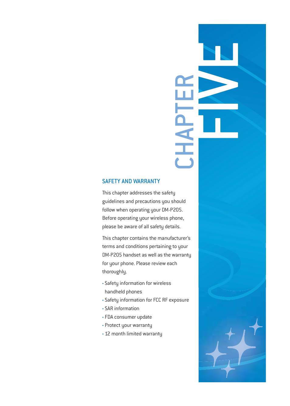 Five, Chapter | Pantech DM-P205 User Manual | Page 123 / 149