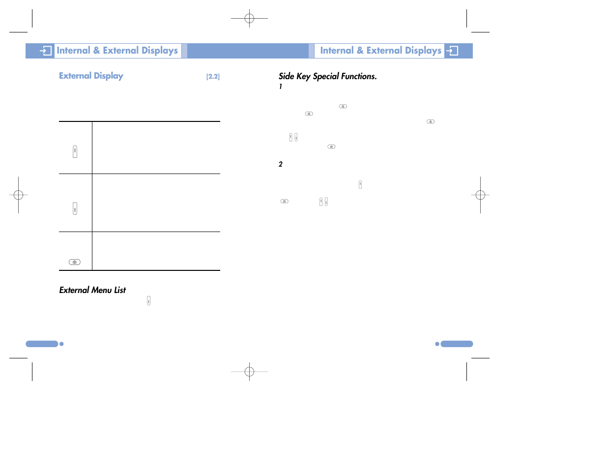 Internal & external displays | Pantech PG-3500 User Manual | Page 14 / 78