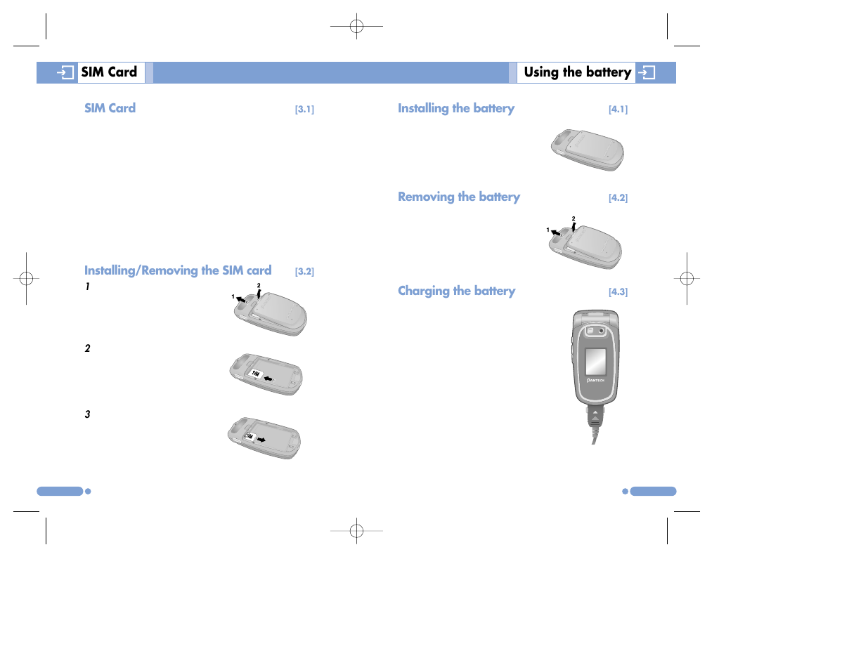 Sim card, Using the battery | Pantech PG-3500 User Manual | Page 15 / 78