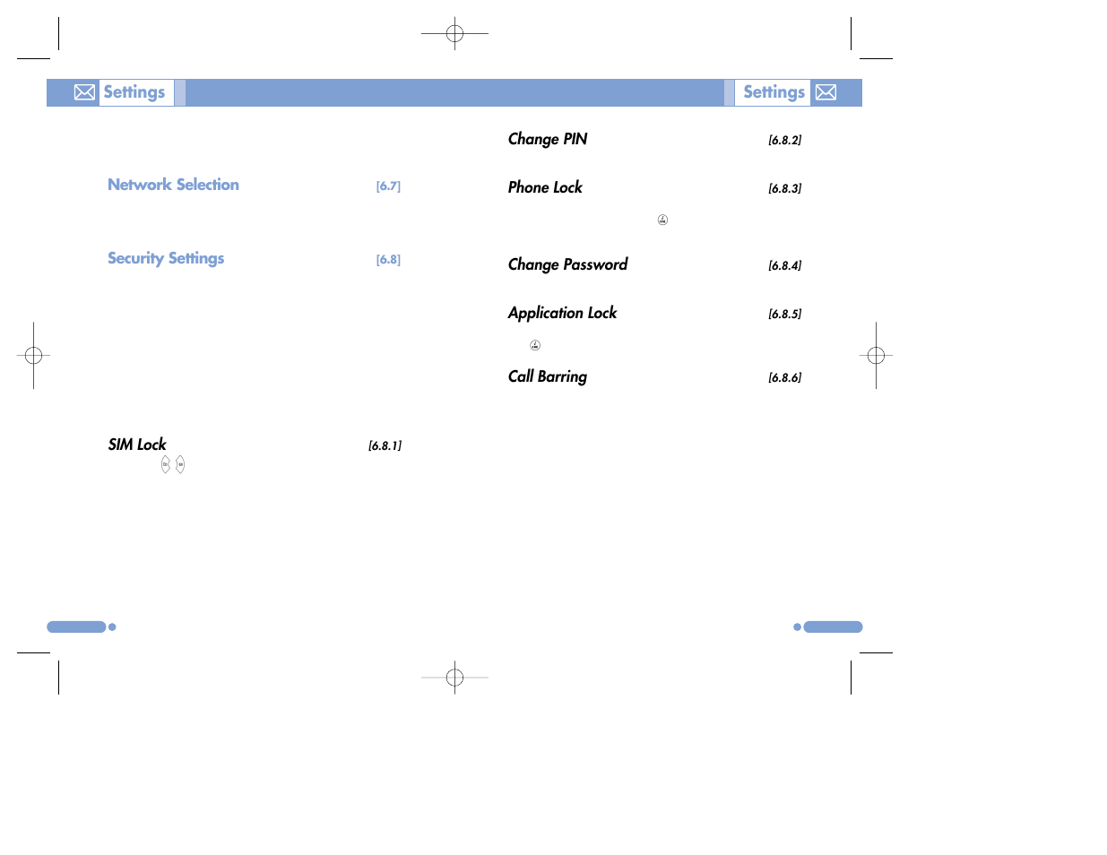 Settings | Pantech PG-3500 User Manual | Page 58 / 78