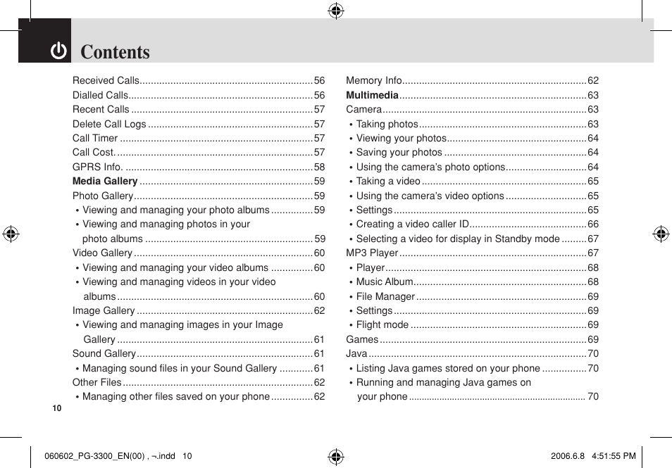 Pantech PG-3300 User Manual | Page 11 / 105