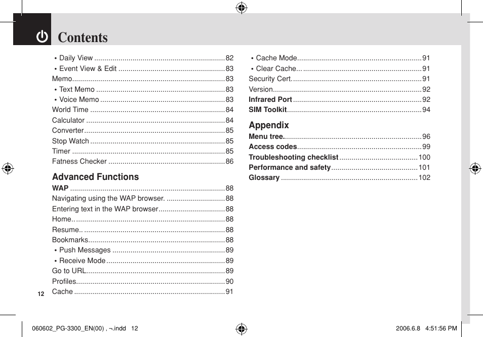 Pantech PG-3300 User Manual | Page 13 / 105