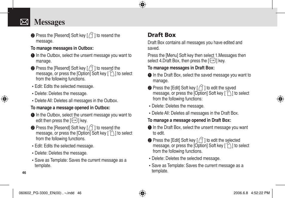 Messages | Pantech PG-3300 User Manual | Page 47 / 105