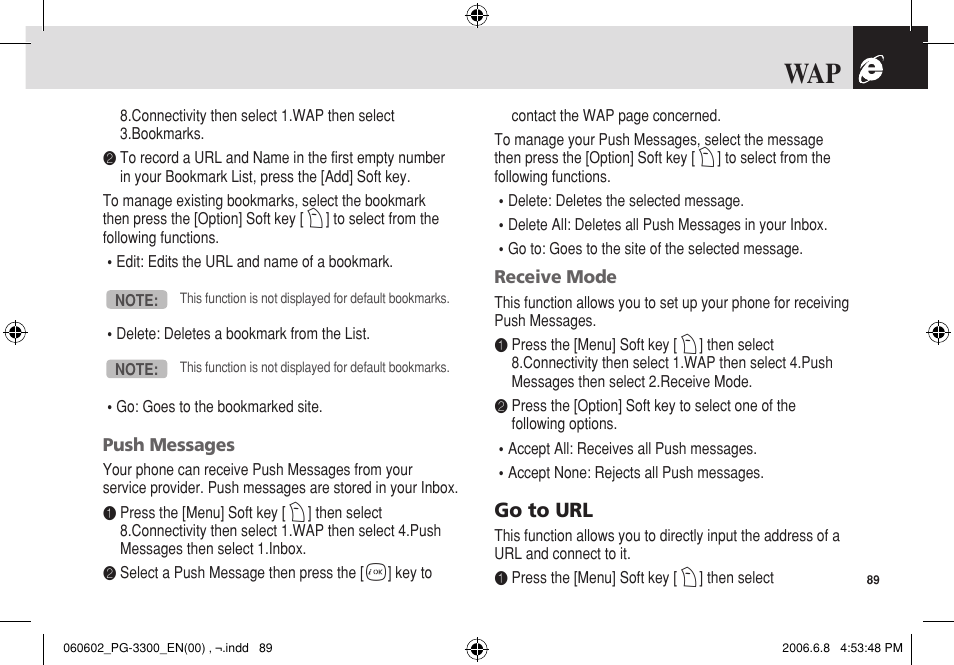 Go to url | Pantech PG-3300 User Manual | Page 90 / 105