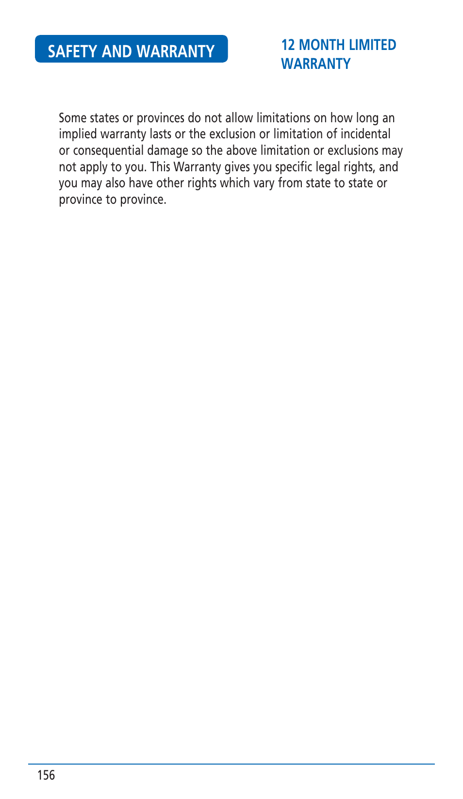 Safety and warranty | Pantech HERO Cell phone User Manual | Page 156 / 158