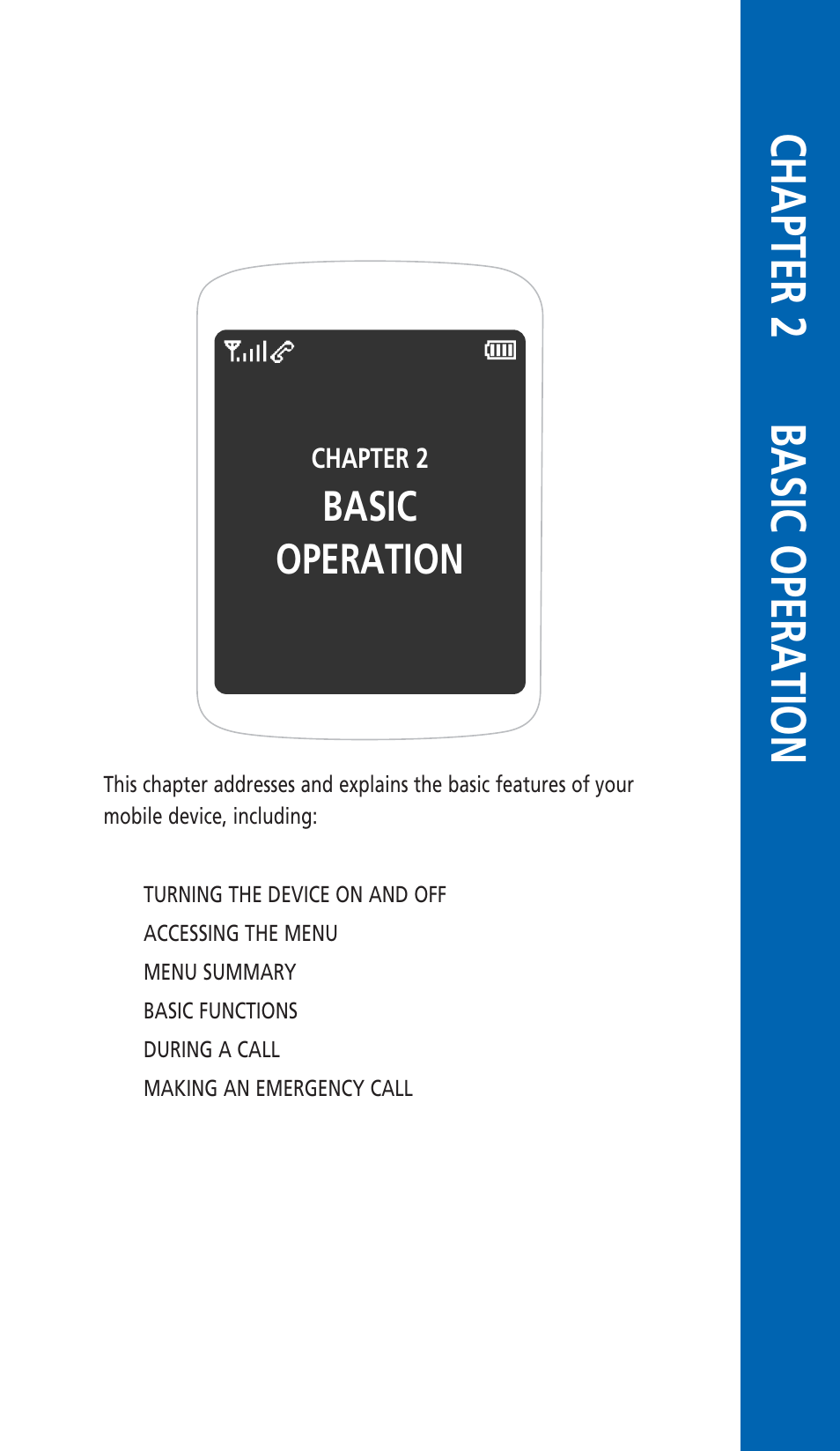 Chapter 2 basic operation, Basic operation | Pantech HERO Cell phone User Manual | Page 19 / 158