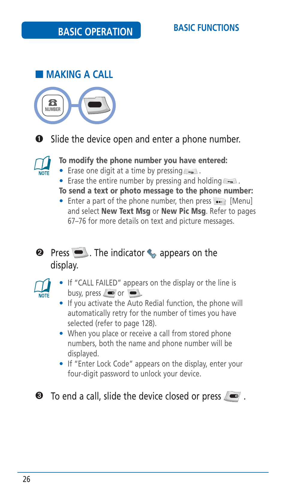 Basic operation, Making a call | Pantech HERO Cell phone User Manual | Page 26 / 158