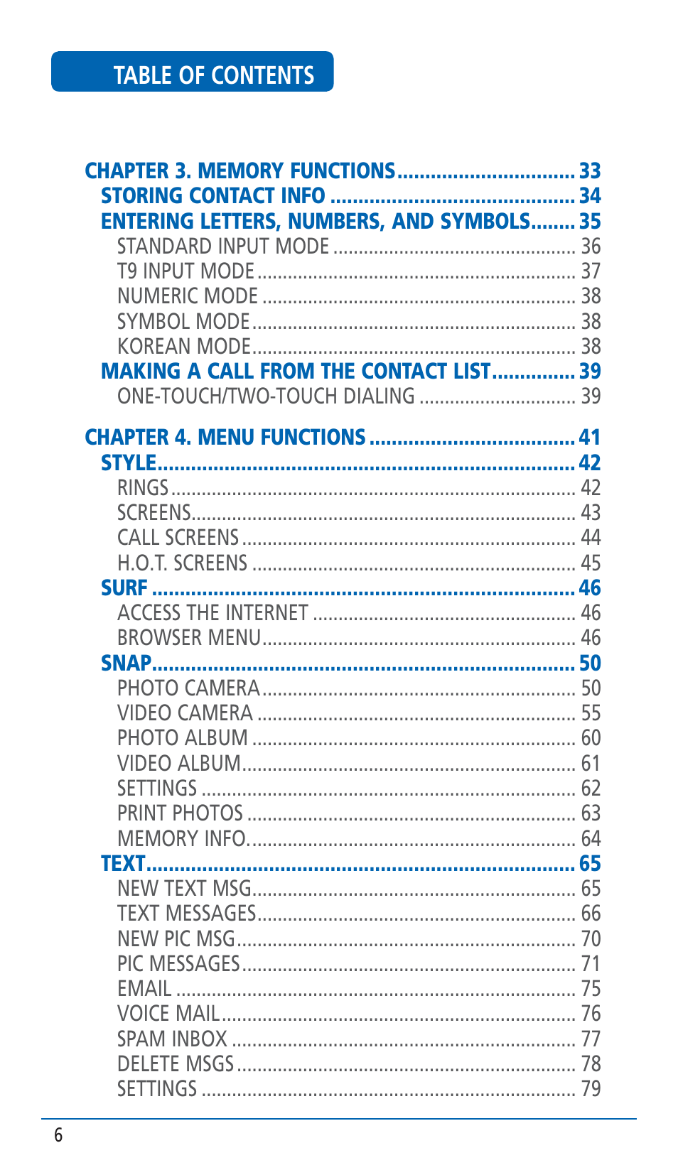 Pantech HERO Cell phone User Manual | Page 6 / 158