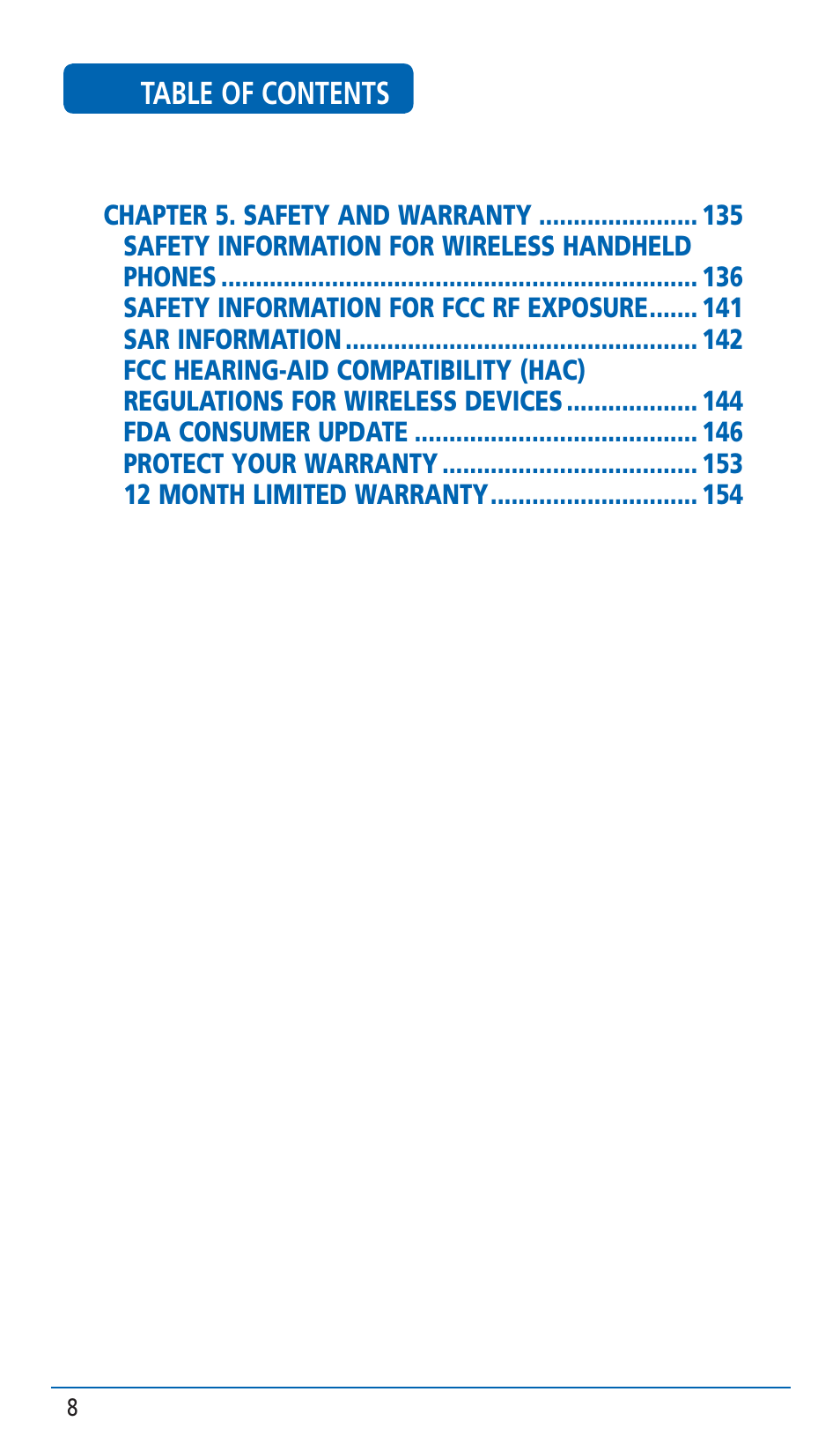 Pantech HERO Cell phone User Manual | Page 8 / 158