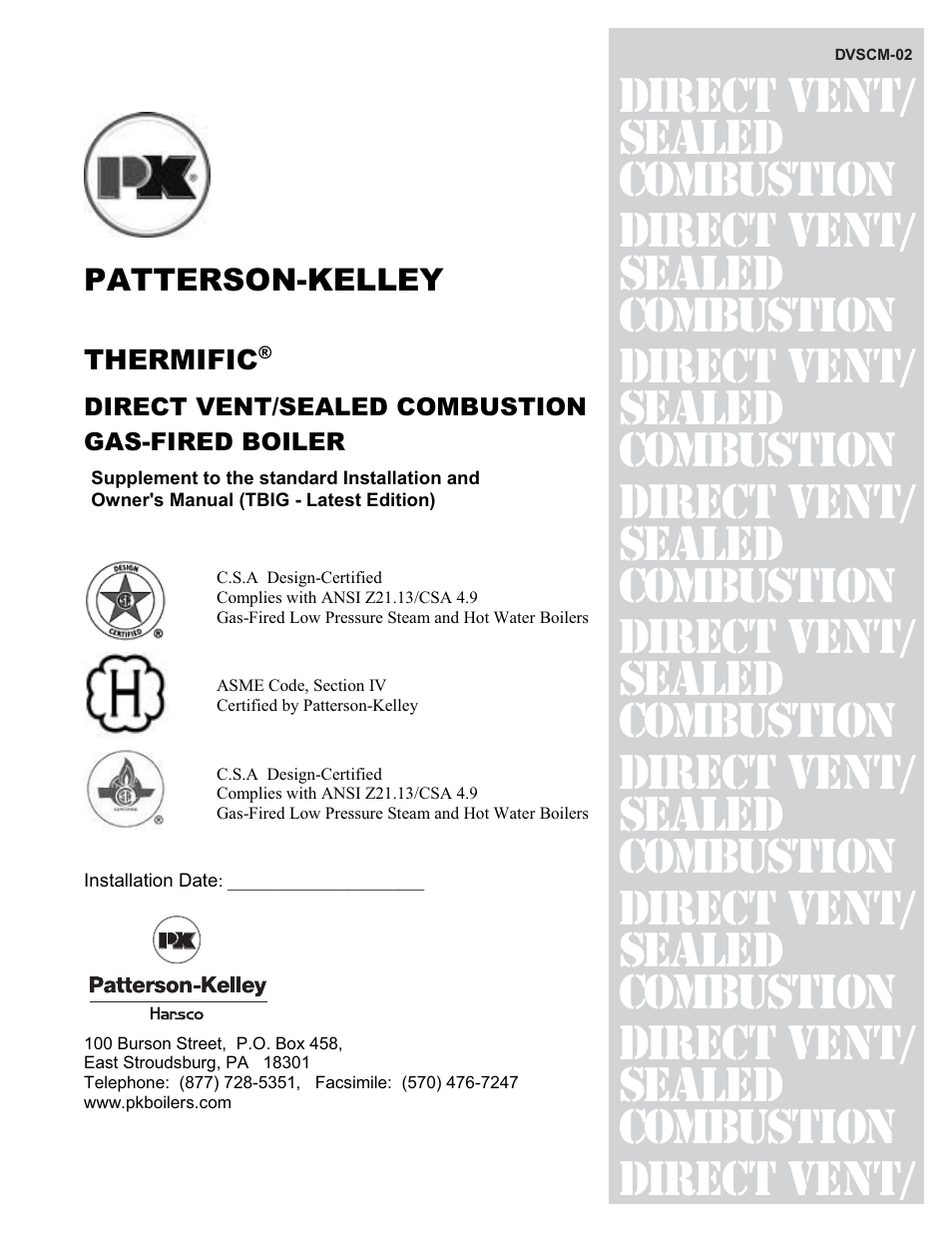 Patterson-Kelley DVSCM-02 User Manual | 26 pages