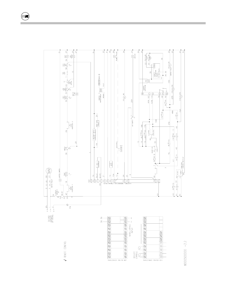 Modu-fire, Gas-fired boiler parts/technical support, Standard unit - remote control - logic diagram | Patterson-Kelley MOD-04 User Manual | Page 36 / 54