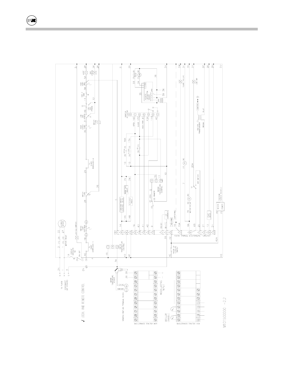 Modu-fire, Gas-fired boiler parts/technical support, Iri unit - local & remote control - logic diagram | Patterson-Kelley MOD-04 User Manual | Page 41 / 54