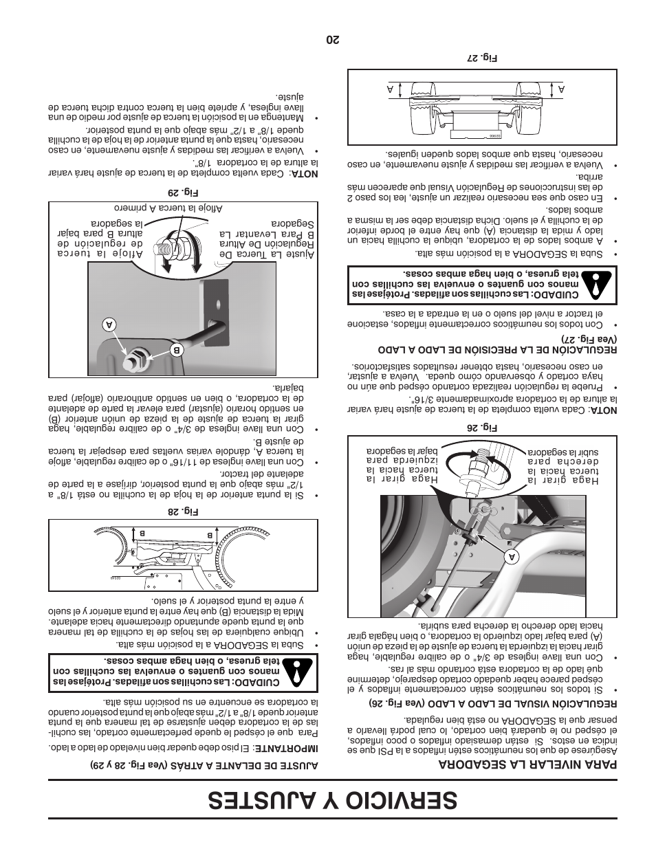 Servicio y ajustes | Poulan Pro PB20H42YT User Manual | Page 37 / 56