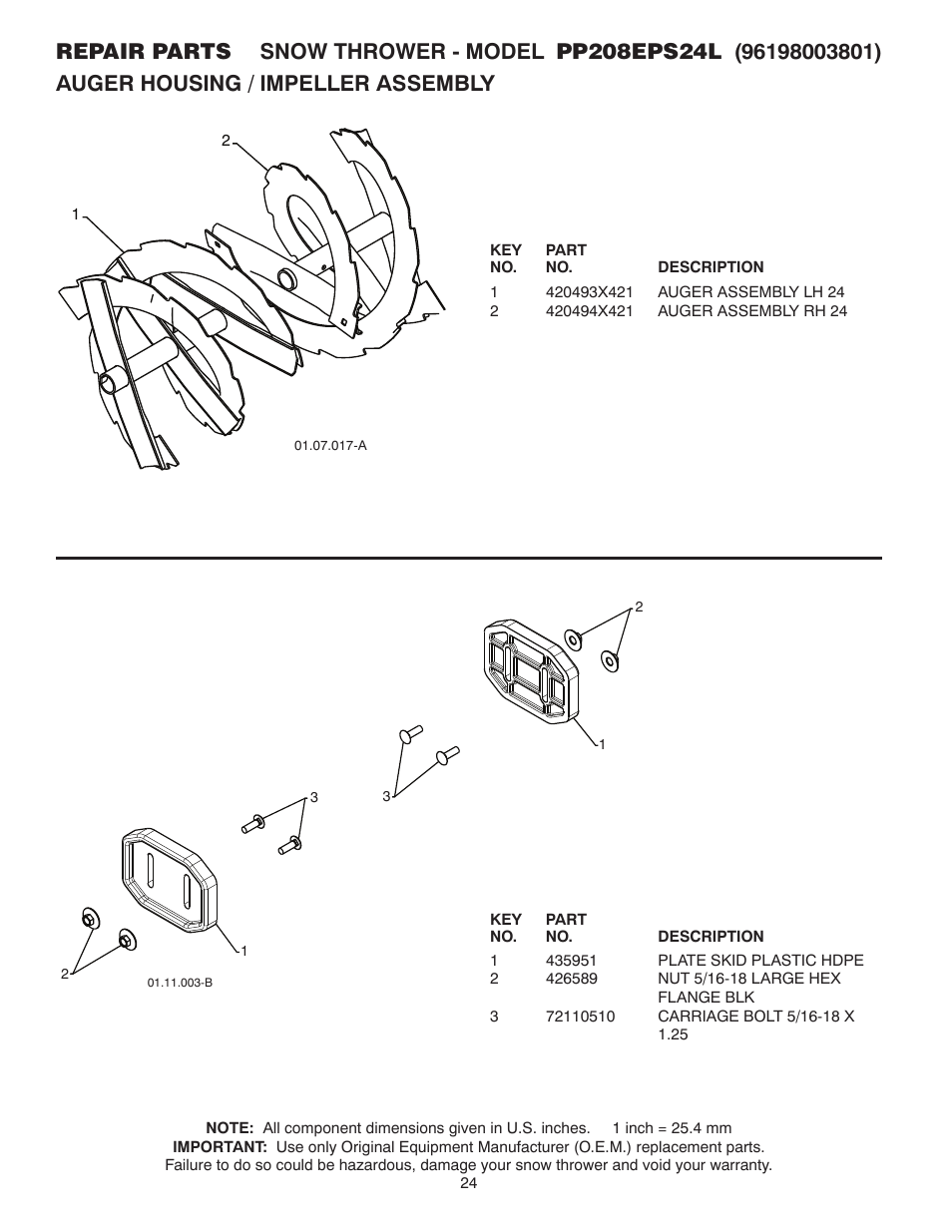 Poulan Pro PP208EPS24L User Manual | Page 24 / 40