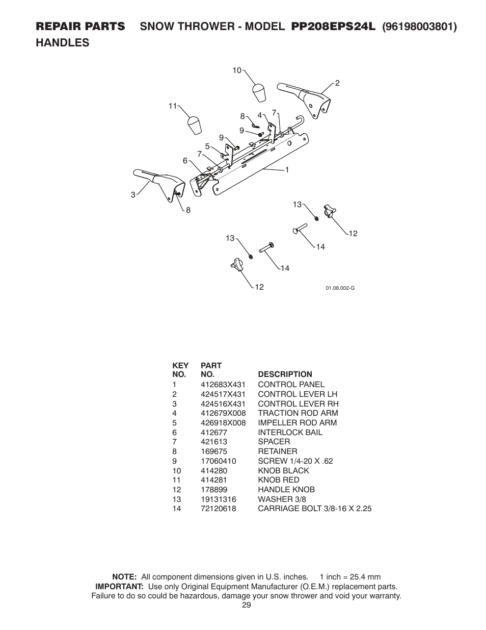 Poulan Pro PP208EPS24L User Manual | Page 29 / 40