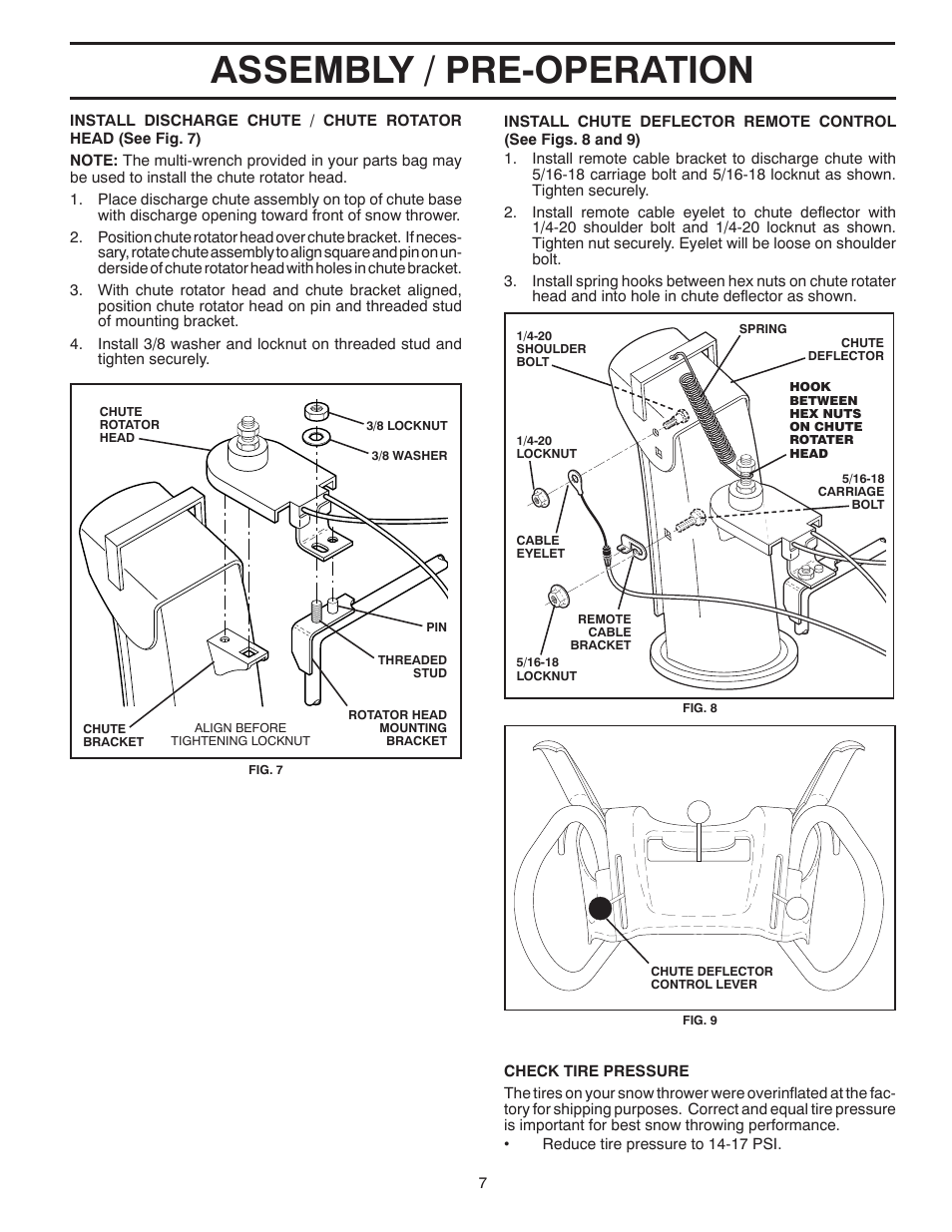 Assembly / pre-operation | Poulan Pro PP208EPS24L User Manual | Page 7 / 40