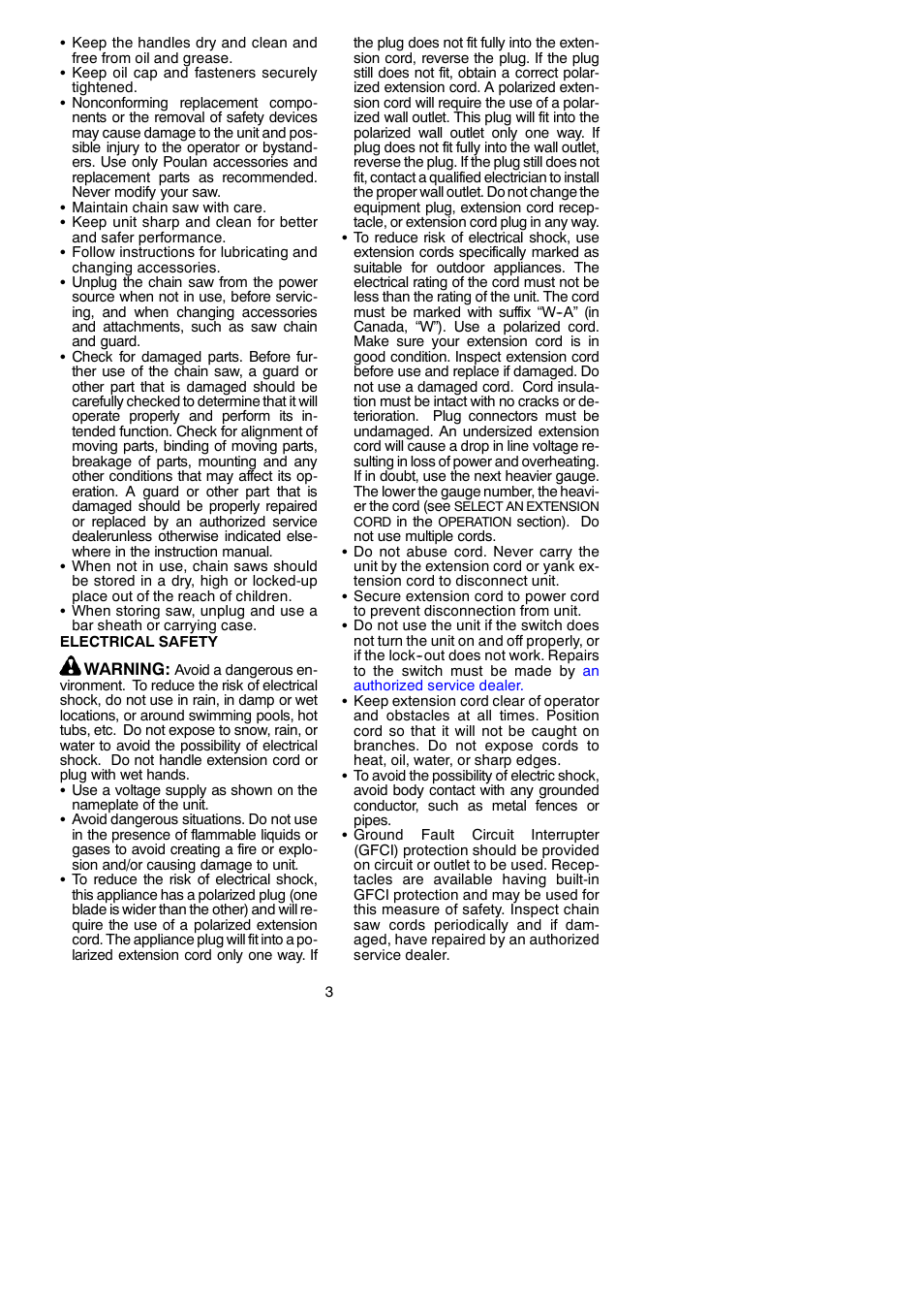 Poulan Pro 1420 User Manual | Page 3 / 15