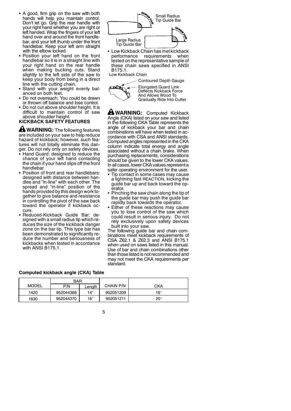 Poulan Pro 1420 User Manual | Page 5 / 15