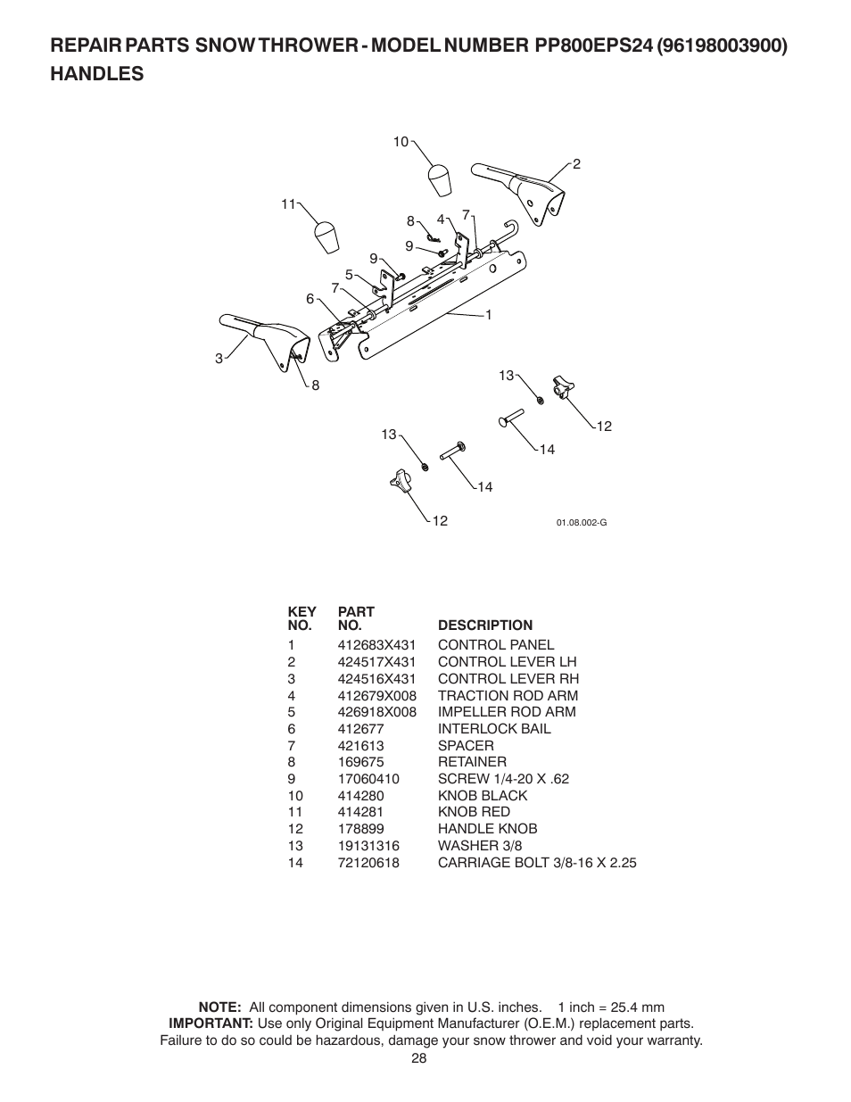 Poulan Pro PP800EPS24 User Manual | Page 28 / 40