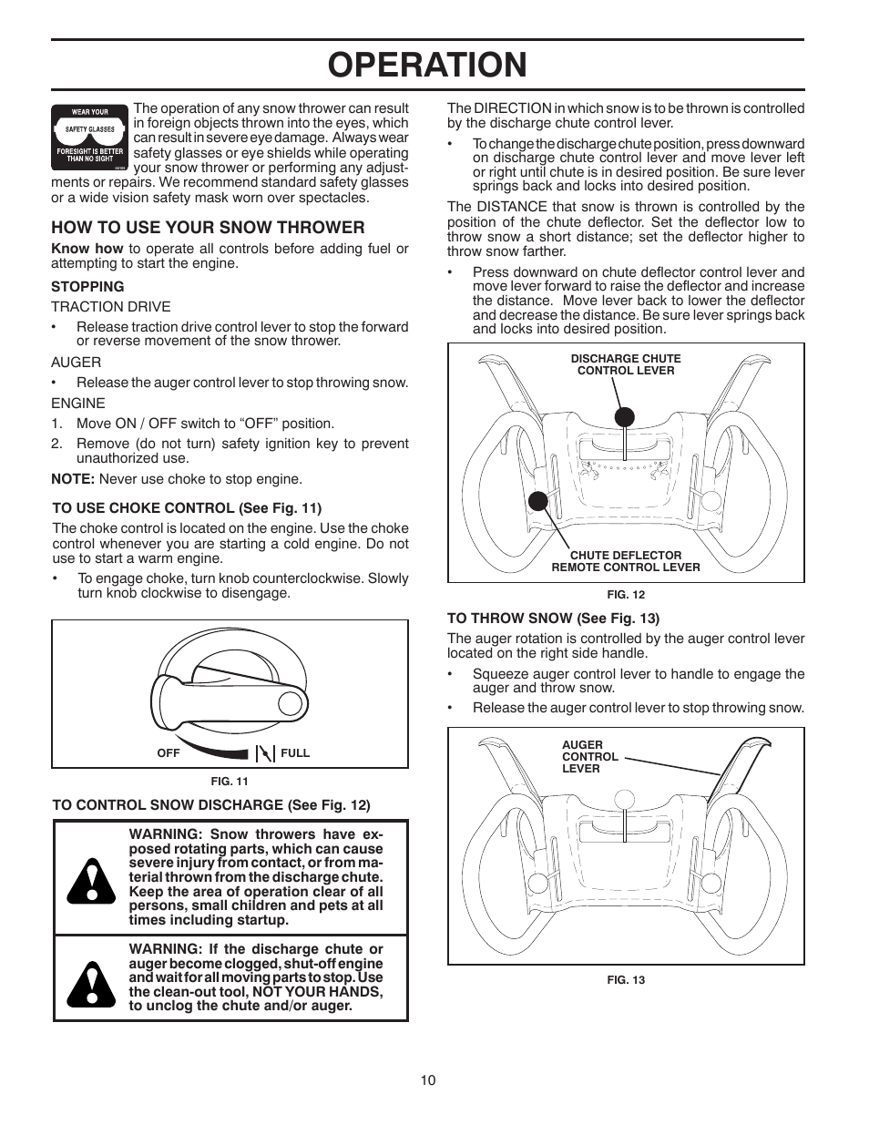 Operation | Poulan Pro PP115E27 User Manual | Page 10 / 40