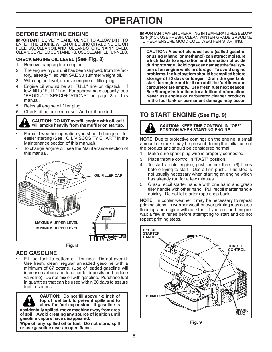 Operation | Poulan Pro Front Line VF550 User Manual | Page 8 / 22