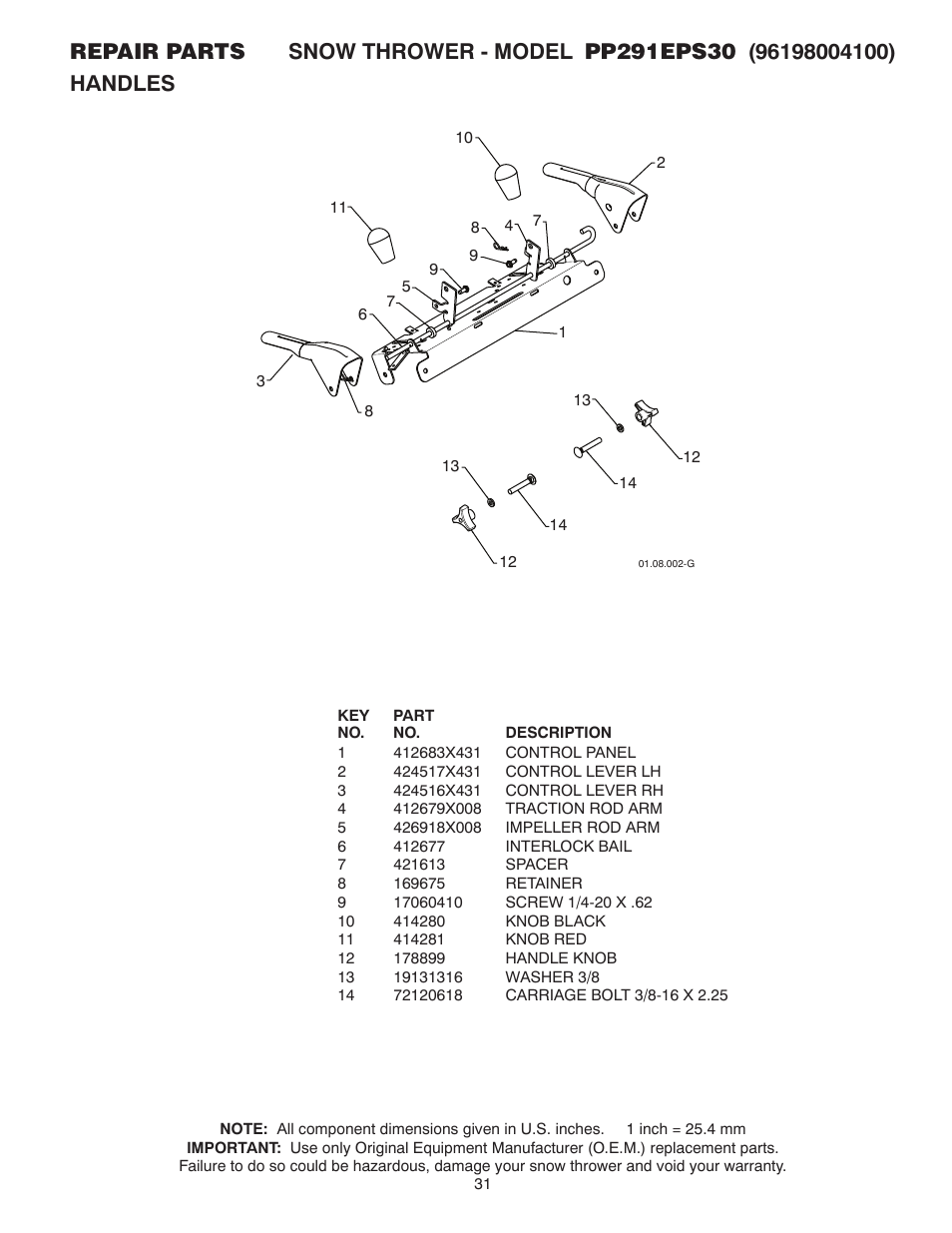 Poulan Pro PP291EPS30 User Manual | Page 31 / 44