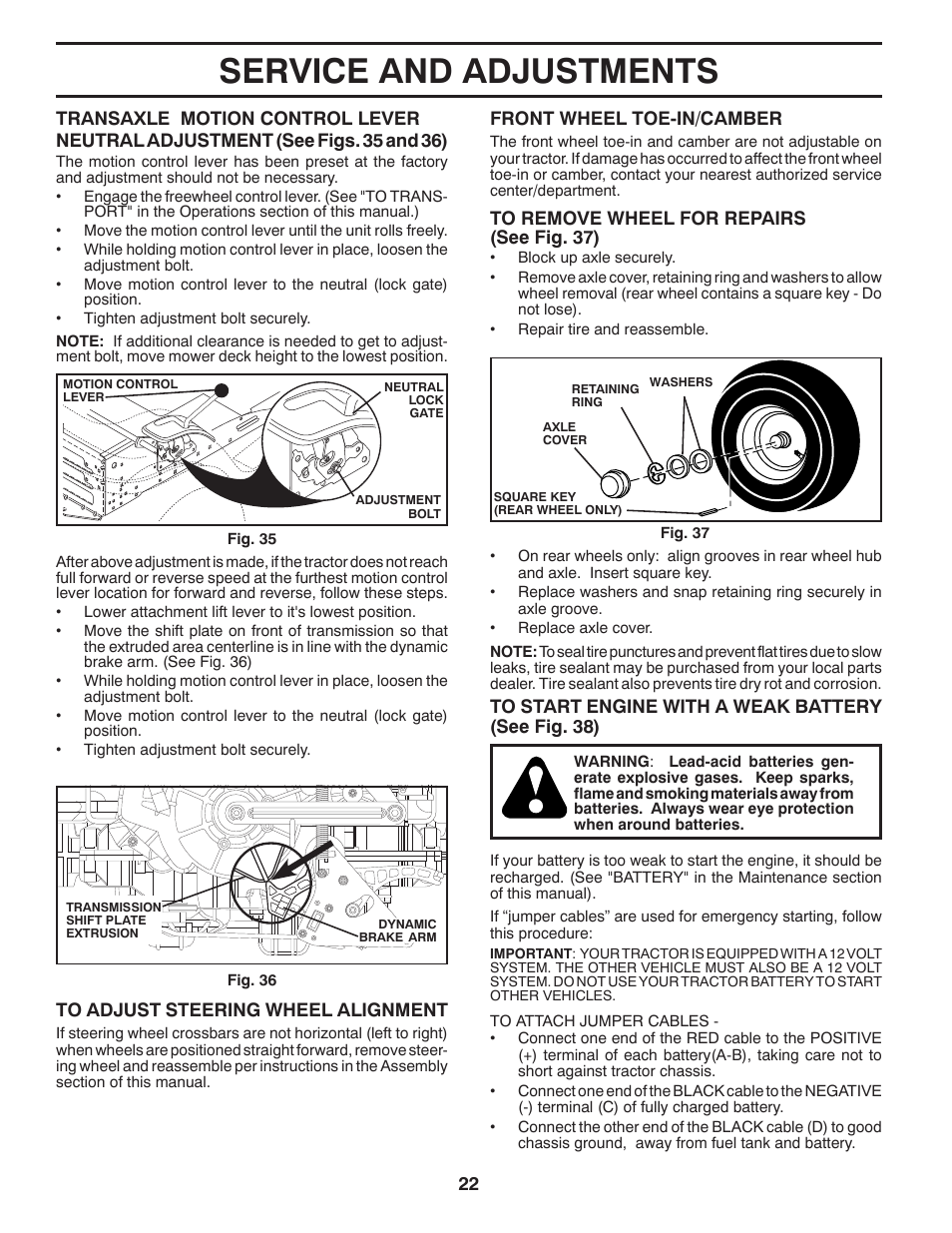 Service and adjustments | Poulan Pro PB195A42LT User Manual | Page 22 / 28