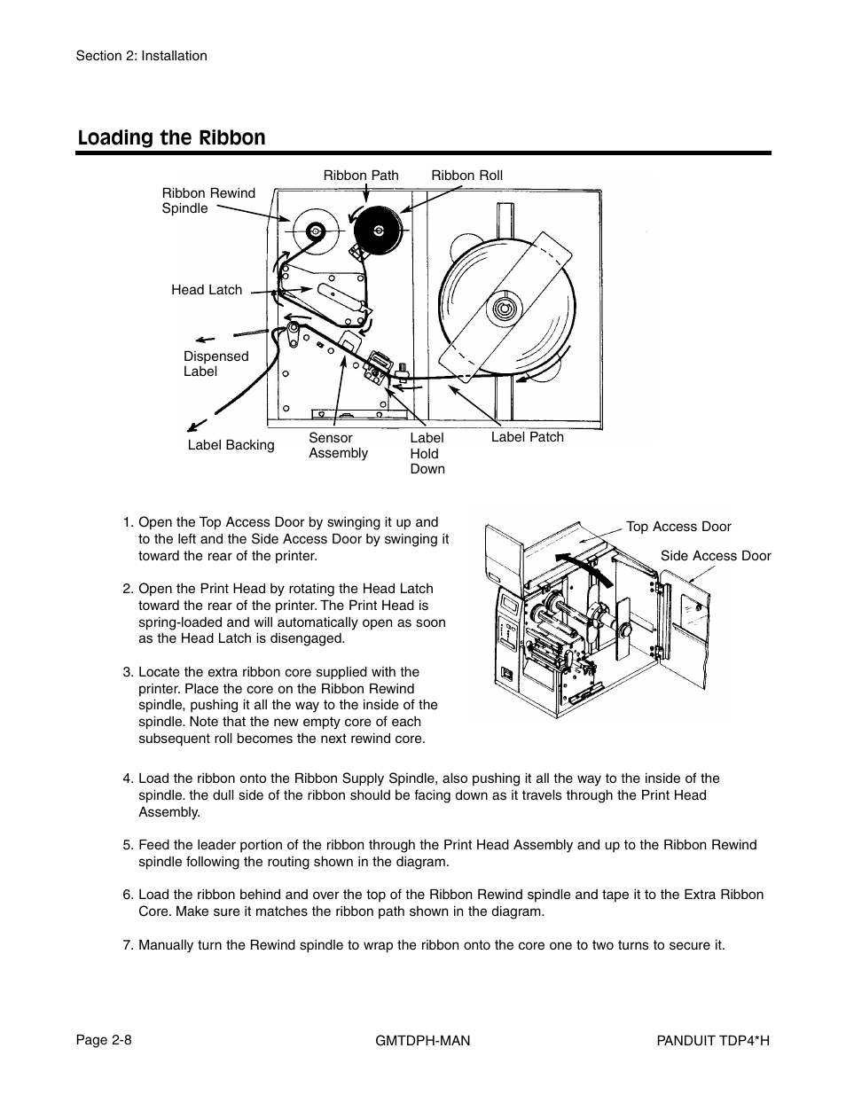 Loading the ribbon | Panduit TDP46H User Manual | Page 20 / 84