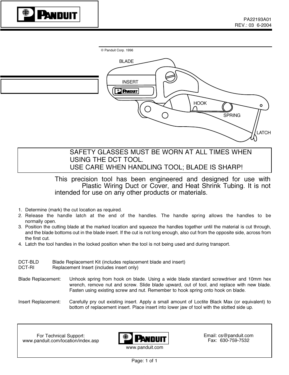 Panduit PA22193A01 User Manual | 1 page