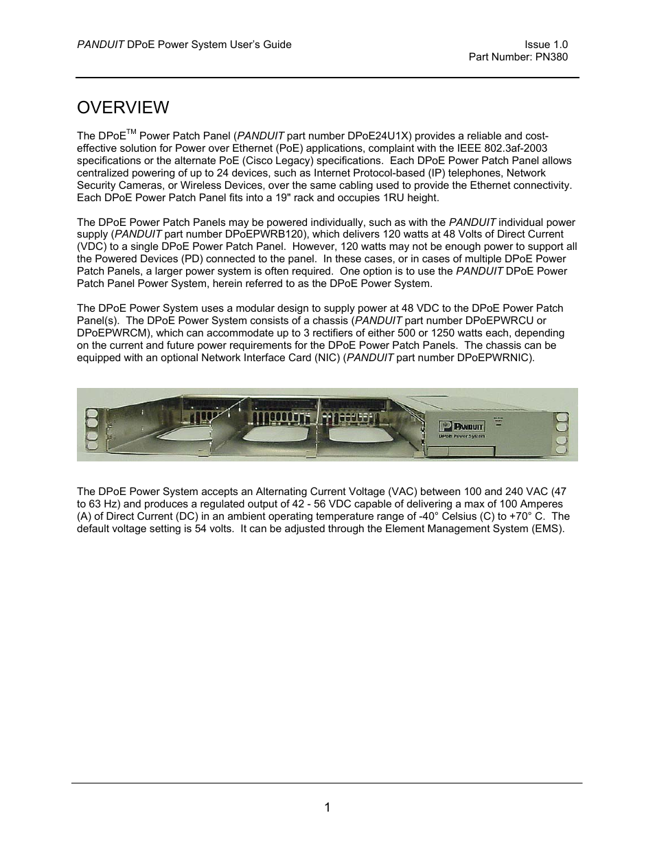 Overview | Panduit PN380 User Manual | Page 6 / 20
