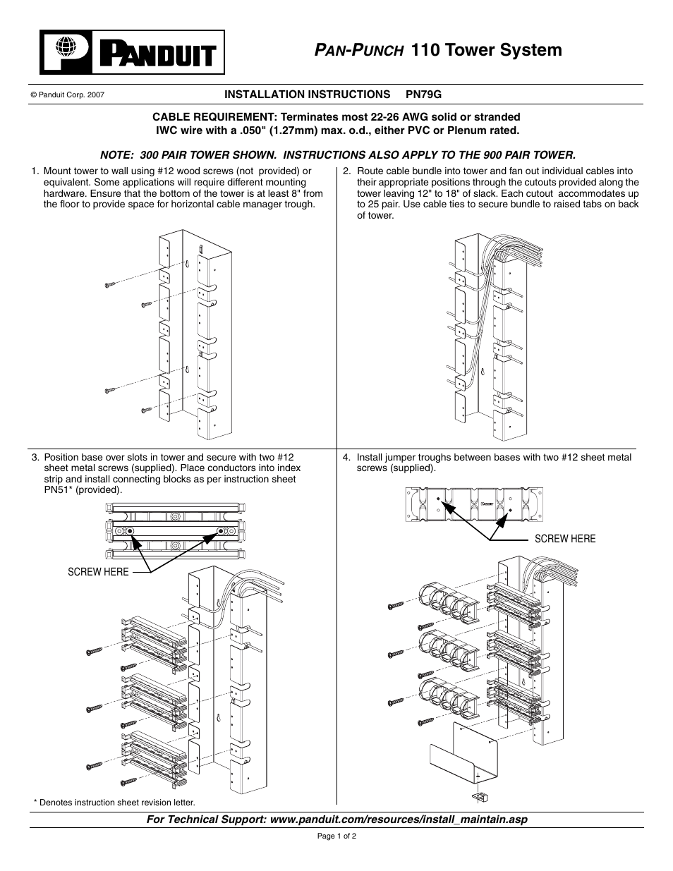 Panduit PN79G User Manual | 2 pages