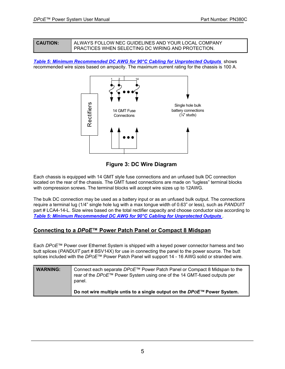 Figure 3: dc wire diagram | Panduit DPOE PN380C User Manual | Page 10 / 17
