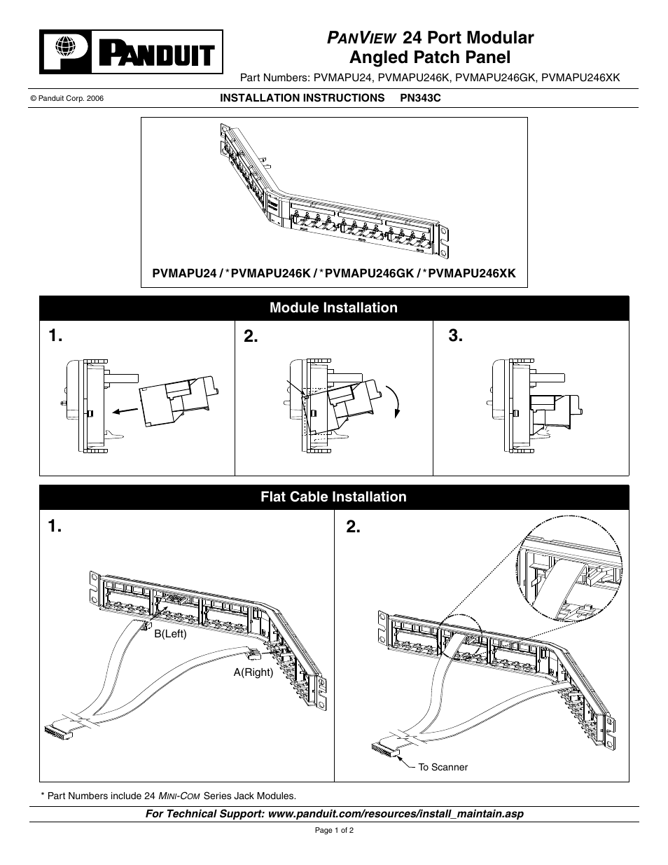 Panduit PVMAPU246GK User Manual | 2 pages