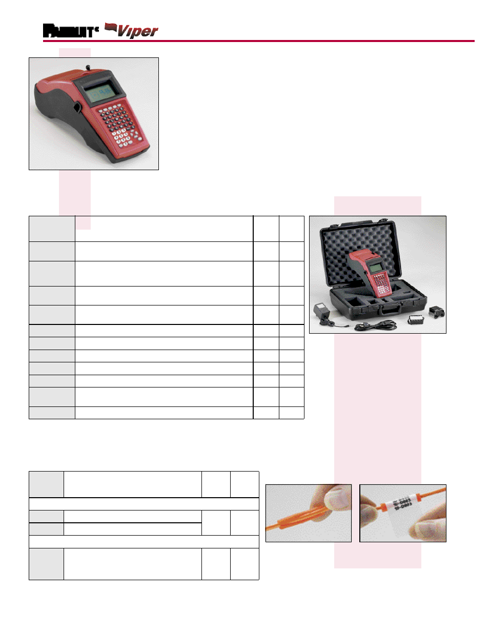 Ls6 thermal transfer portable printer, Printer and accessories, Printer mechanical information | Fiber optic cable identification system, Abel | Panduit LS6 User Manual | Page 4 / 8