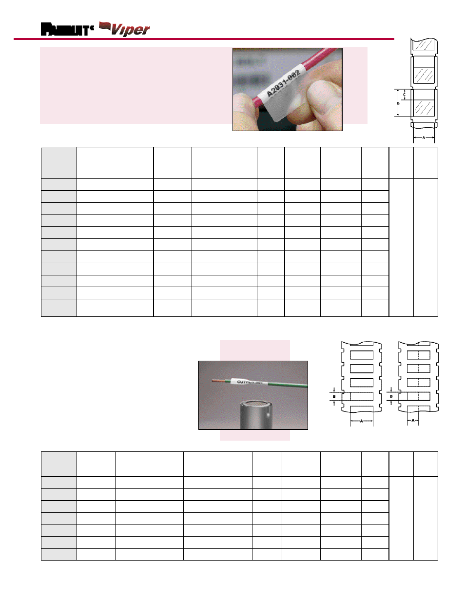 Ls6 thermal transfer printer labels, Heat shrink labels for wire and cable, Self-laminating labels for wire and cable | Panduit LS6 User Manual | Page 5 / 8