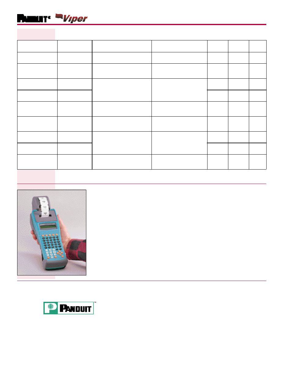 Ls6 thermal transfer portable printer, Material selection, Also available | Ls3e hand-held dot-matrix printer | Panduit LS6 User Manual | Page 8 / 8