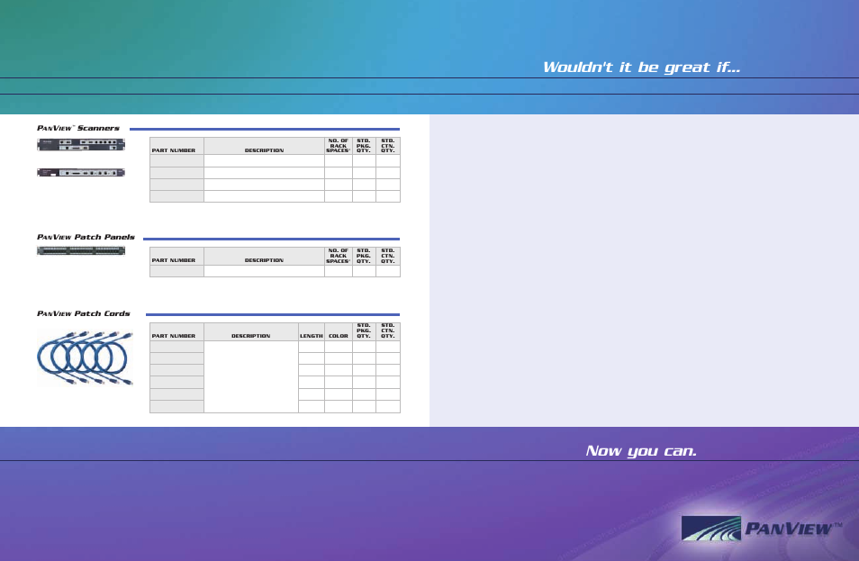 Now you can. wouldn't it be great if, Scanners p, Patch panels | Patch cords | Panduit Network Switch User Manual | Page 3 / 12