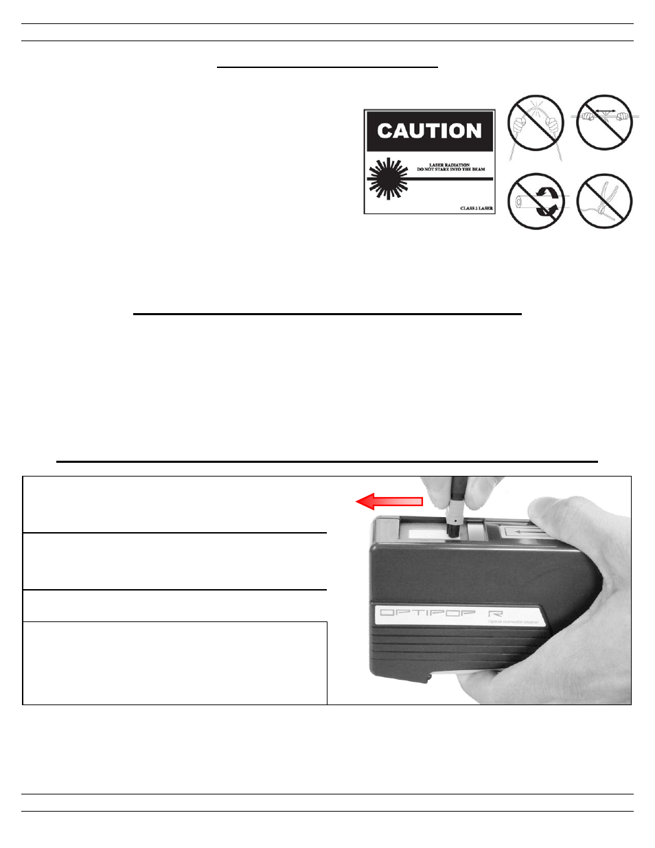 Safety precautions, Important connector cleaning information | Panduit PN433 User Manual | Page 2 / 4