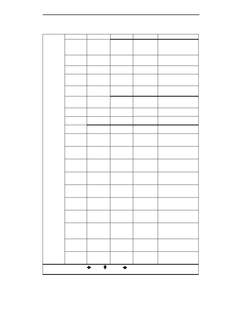 Table 5-1. menu option summary (continued), Navigation button directions | Northern UTA220/UTA220k User Manual | Page 50 / 187