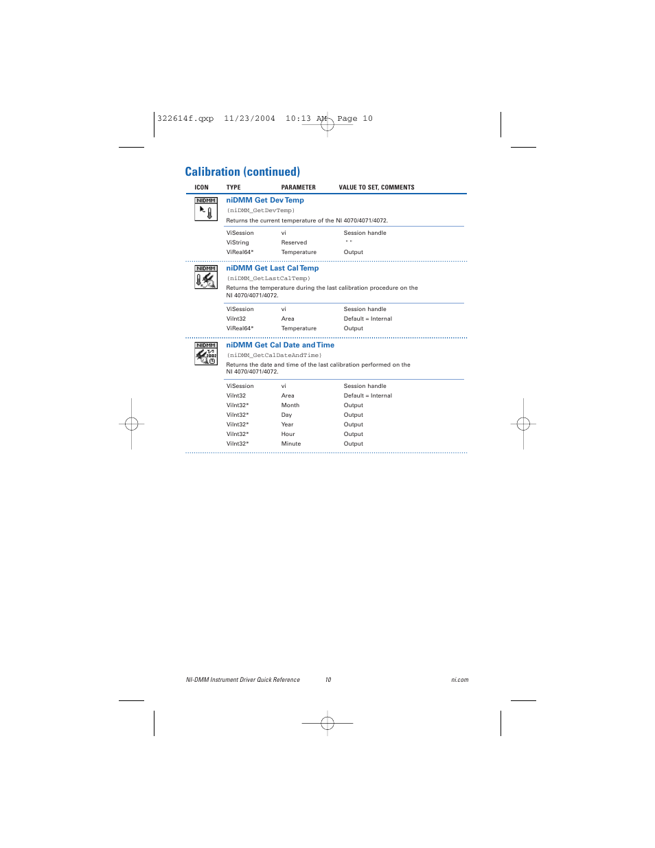 Calibration (continued) | National Instruments Instrument Driver NI-DMM User Manual | Page 10 / 12