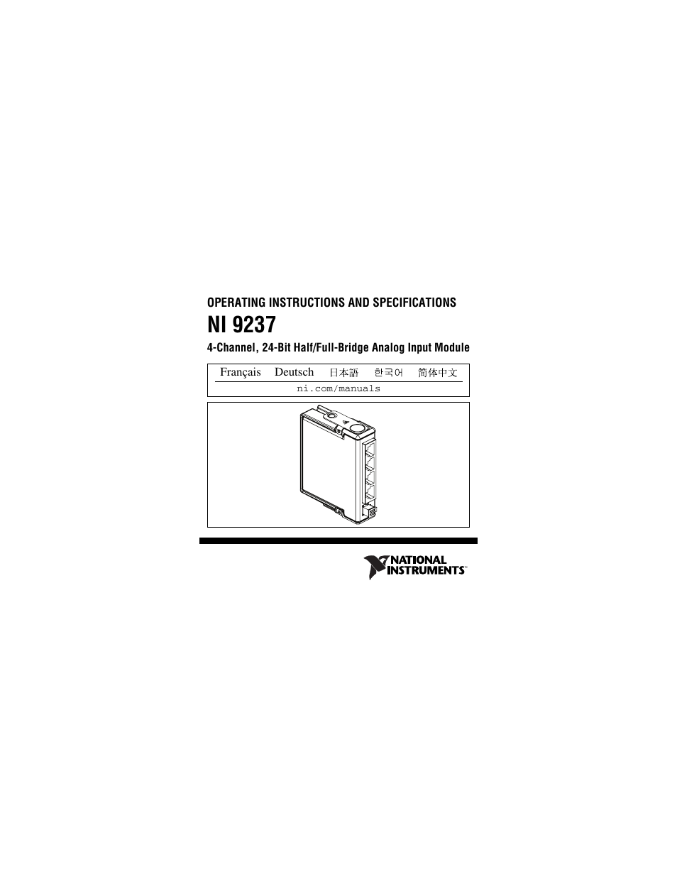 National Instruments 24-Bit Half/Full-Bridge Analog Input Module NI 9237 User Manual | 36 pages