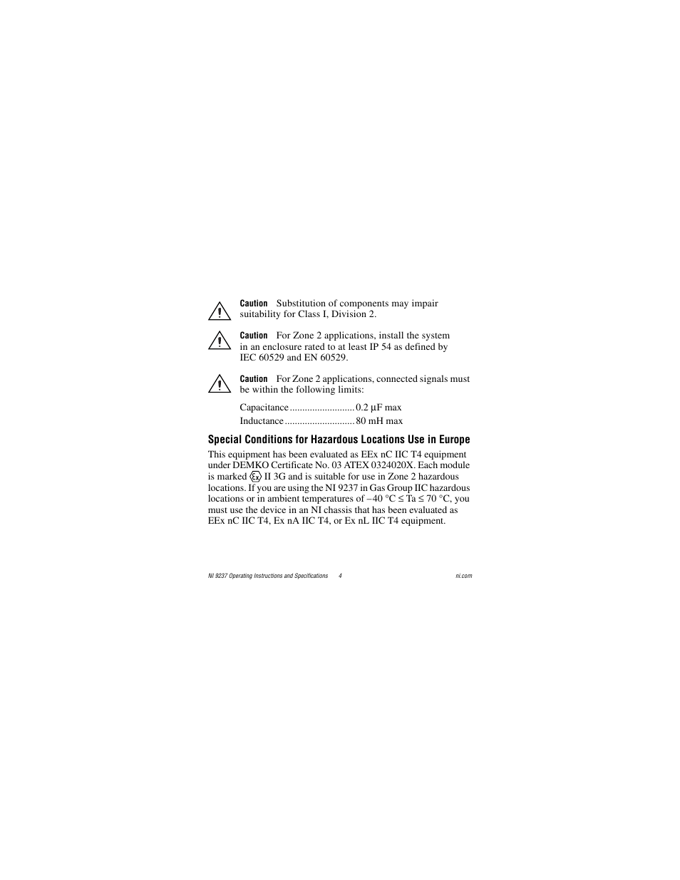 National Instruments 24-Bit Half/Full-Bridge Analog Input Module NI 9237 User Manual | Page 4 / 36